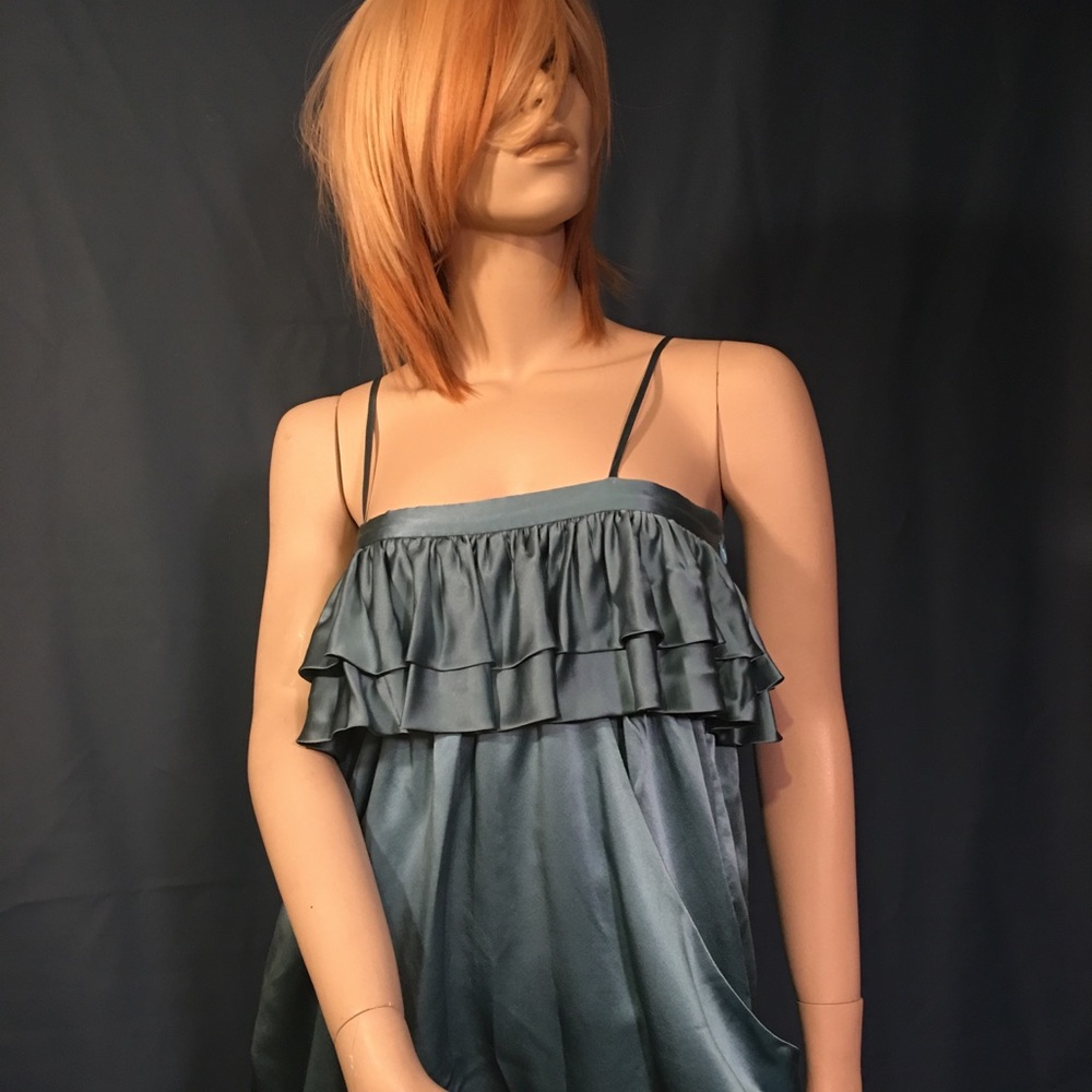🦇JULIE HAUS Aqua Ruffled Dress Size 8